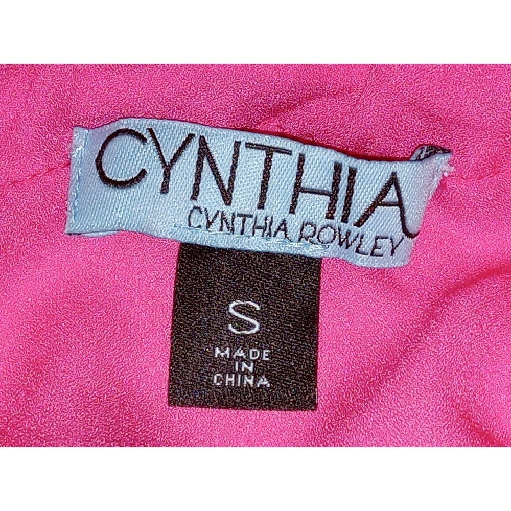 Cynthia Rowley Womens Top Pink Puff Sleeve Woven Lightweight Blouse Size S - Picture 8 of 10